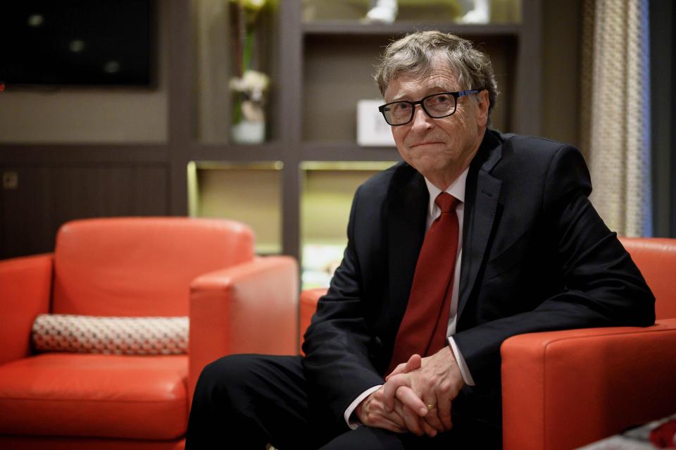 (FILES) In this file photo US Microsoft founder, Co-Chairman of the Bill & Melinda Gates Foundation, Bill Gates, poses for a picture on October 9, 2019, in Lyon, central eastern France, during the funding conference of Global Fund to Fight AIDS, Tuberculosis and Malaria. - Microsoft on Friday announced that co-founder Bill Gates has left its board of directors to devote more time to philanthropy. (Photo by JEFF PACHOUD / AFP) (Photo by JEFF PACHOUD/AFP via Getty Images) ORG XMIT: Microsoft ORIG FILE ID: AFP_1PV8AC