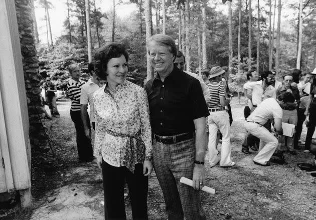 The Carters after a talk with the press near their home in Plains, Georgia.