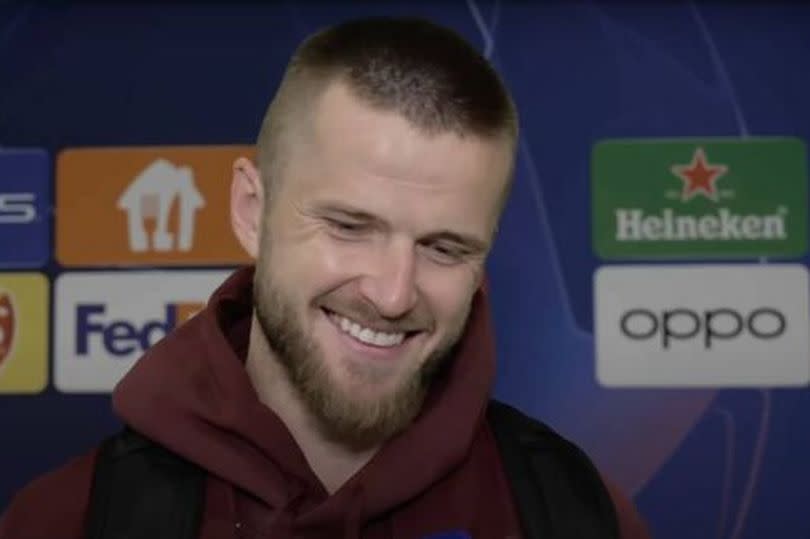 Eric Dier during an interview after Bayern Munich 1-0 Arsenal