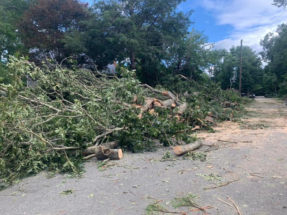 Mattapoisett resident Dennis McIntyre took this photo of North Street near the intersection of Eldorado Drive, after a tornado came through the area on Monday.