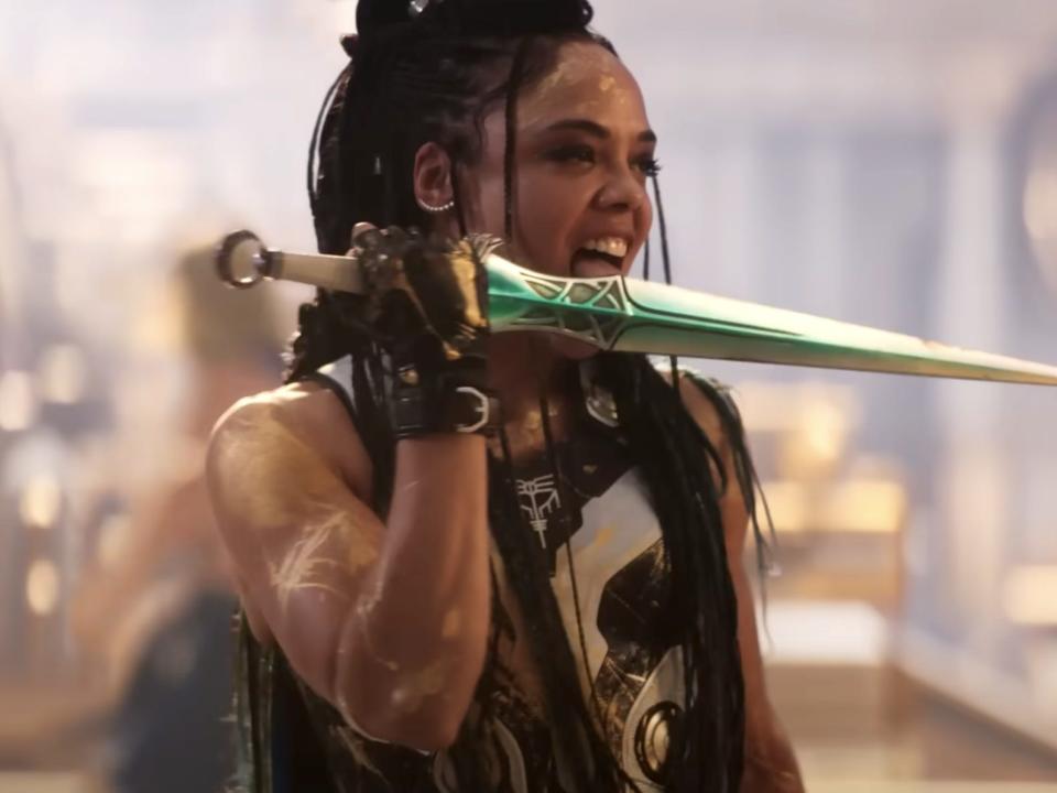 Tessa Thompson as Valkyrie in "Thor: Love and Thunder."