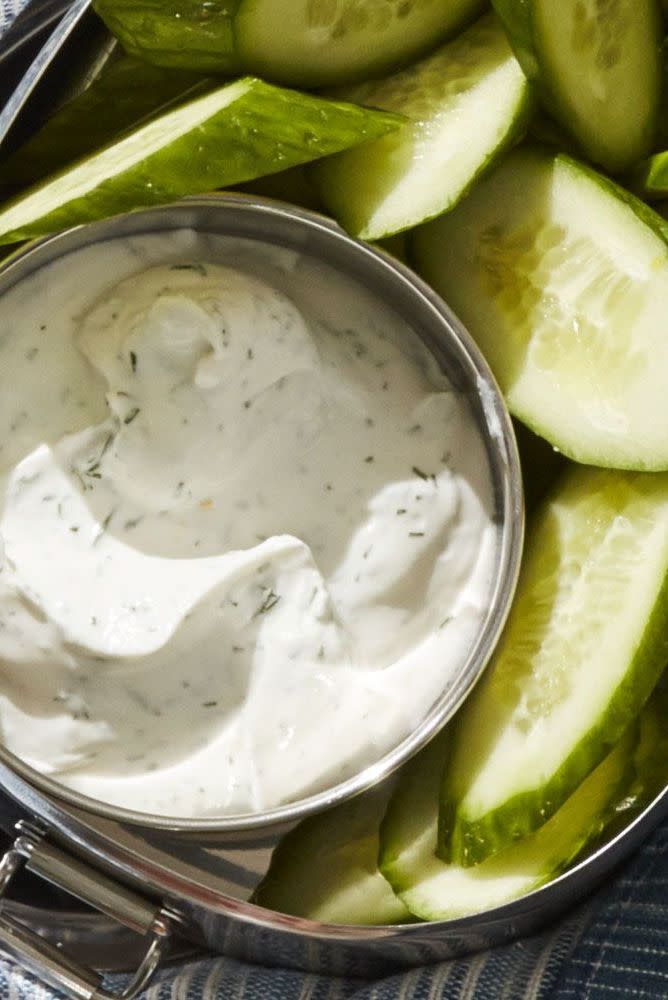 picnic ideas whipped feta with cucumber