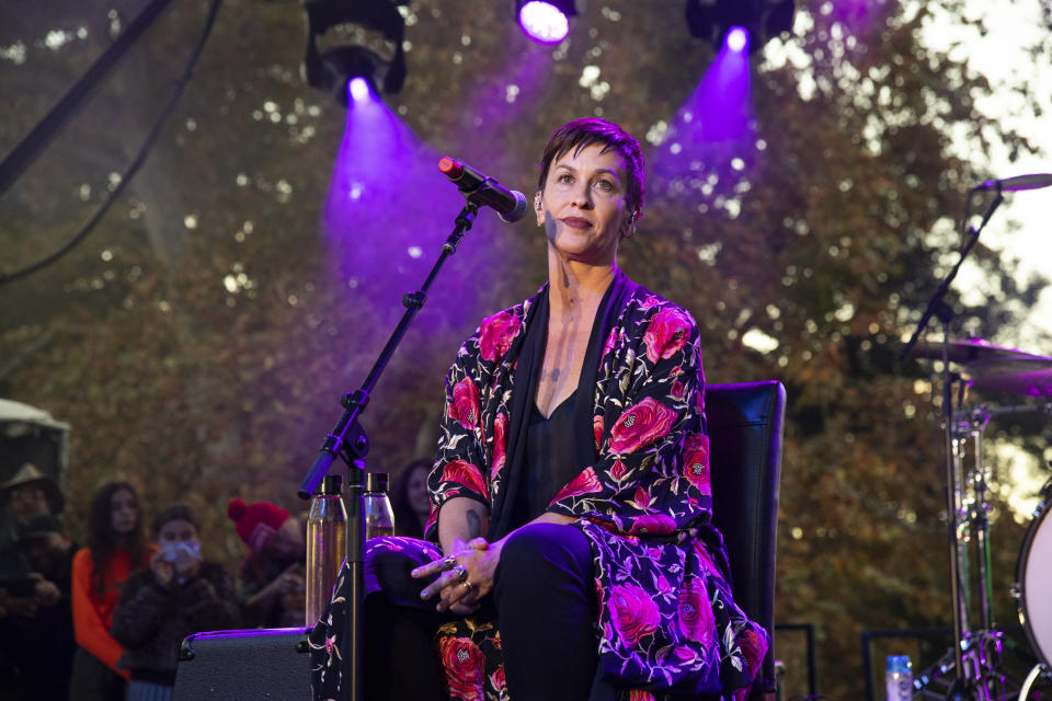 Alanis Morissette seen at One Love Malibu at King Gillette Ranch on Sunday, Dec. 2, 2018, in Calabasas, Calif. (Photo by Amy Harris/Invision/AP)
