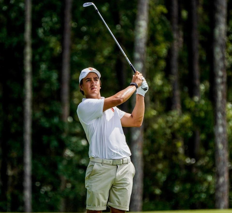 Flagler College senior Mauro Baez was named to the All-Peach Belt Conference first team in men's golf for the third time in his career.