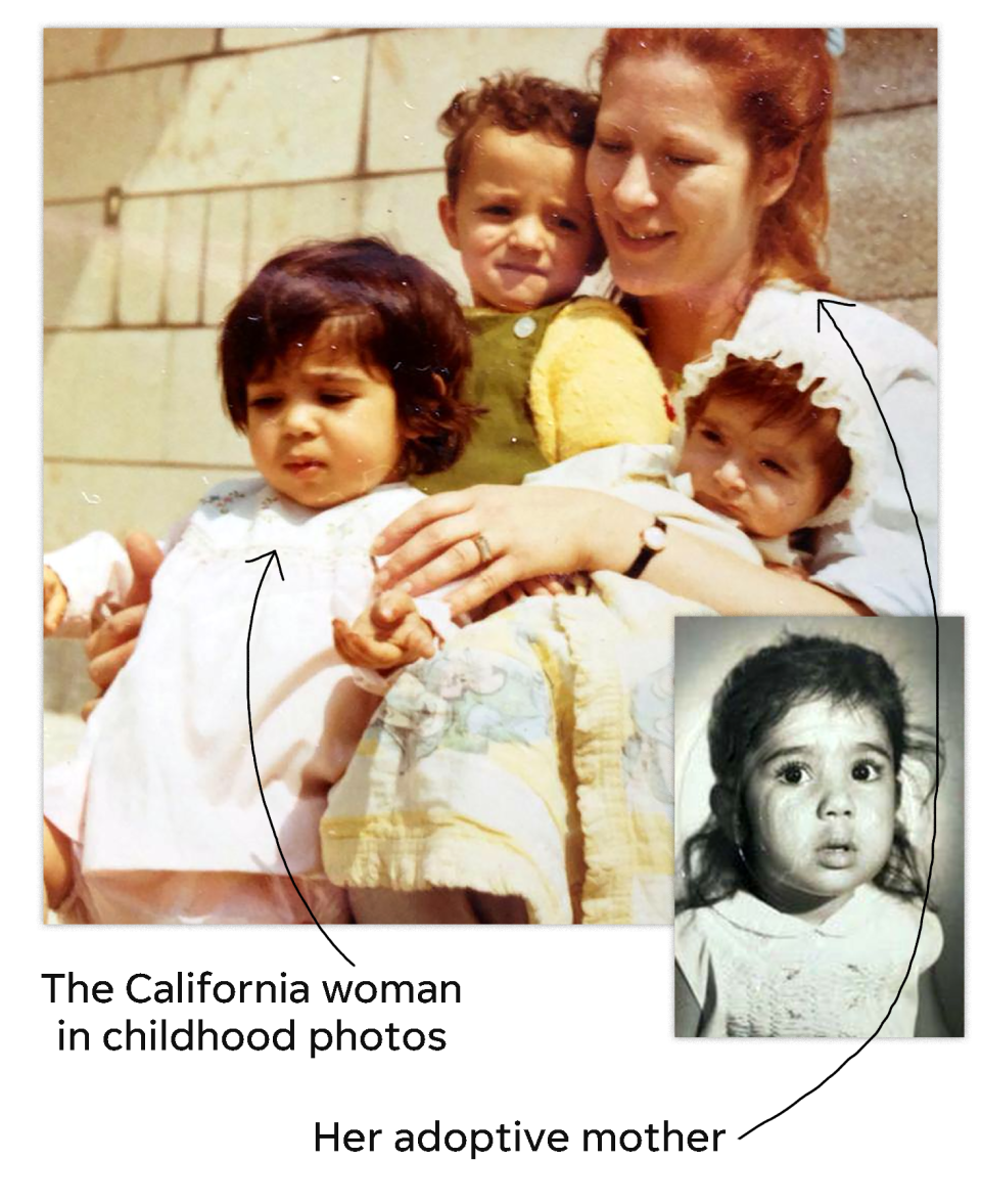 A photo of the California woman, far left, when she was a child with her adoptive mother and siblings in Iran. Adopted from Iran when she was 2, the woman learned she was not a U.S. citizen when she was 38, after she applied for a passport.