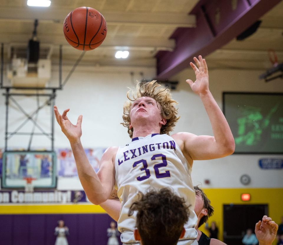 Lexington's Baden Forup loses control of the ball during the Minutemen's loss to Ashland on Friday night.