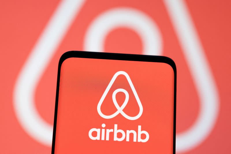 FILE PHOTO: llustration shows Airbnb logo