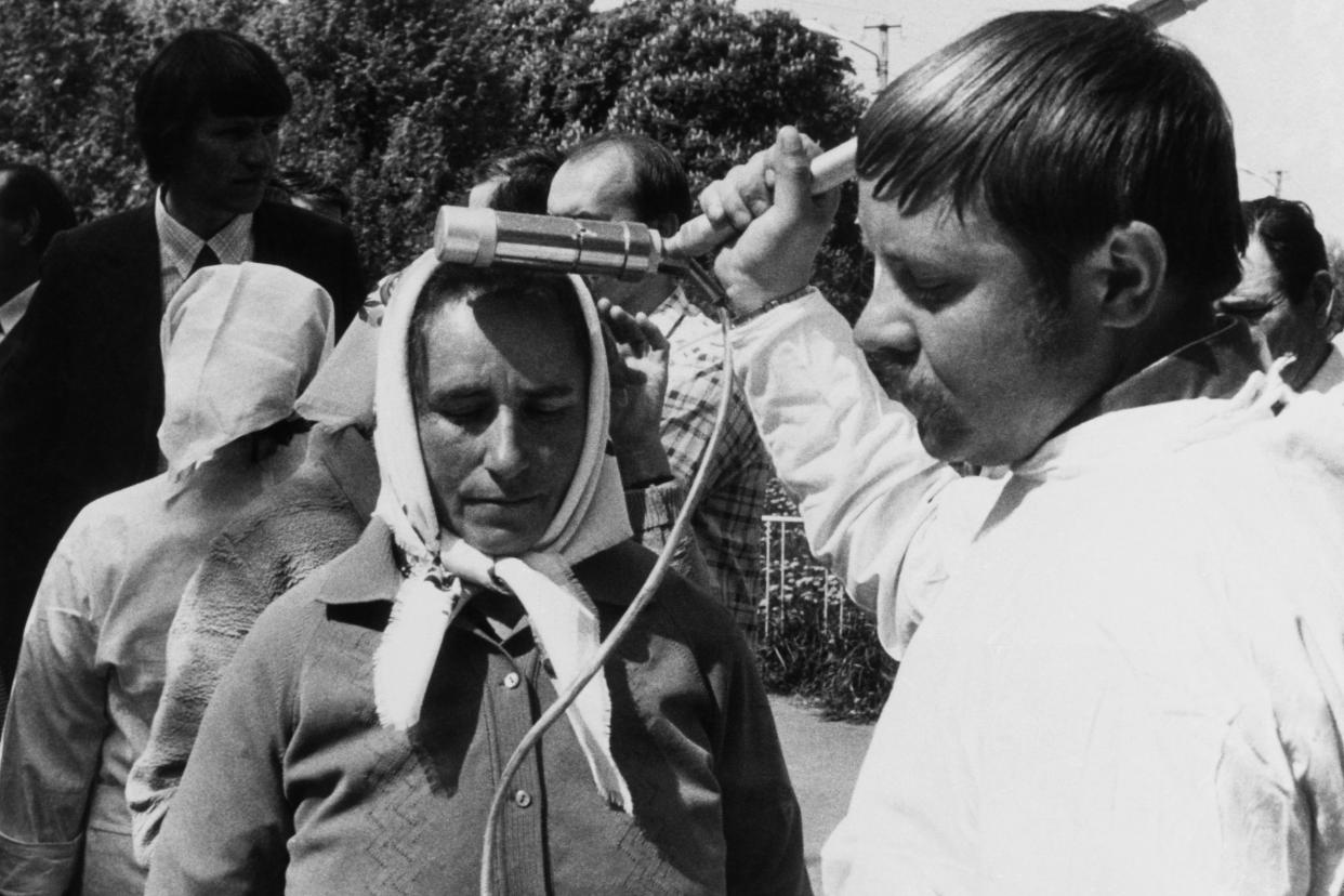 Evacuation And Radioactivity Control Of The People After Tchernobyl Catastrophe In Ukraine-Eastern Europe (Keystone-France / via Getty Images file)