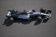 Oct 21, 2017; Austin, TX, USA; Mercedes driver Lewis Hamilton (44) of Great Britain during practice for the United States Grand Prix at Circuit of the Americas. Mandatory Credit: Jerome Miron-USA TODAY Sports