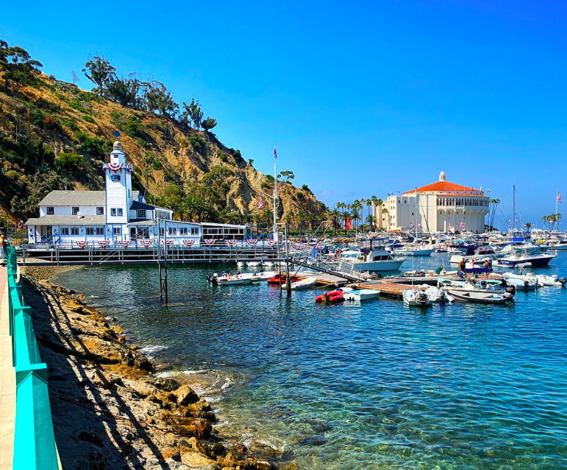 Sunny day view of Catalina Island Yacht Club