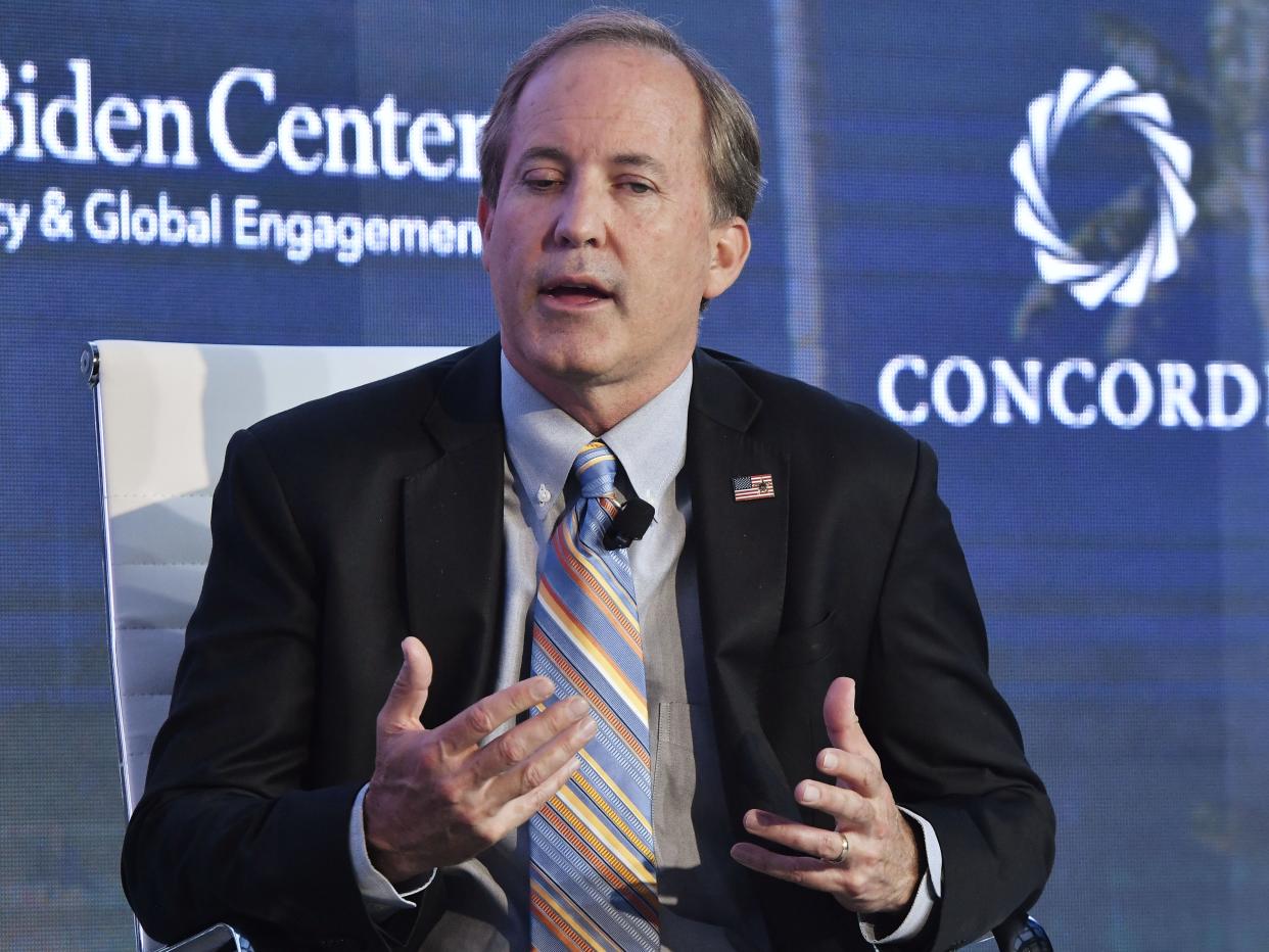 <p>Ken Paxton, ​​Attorney General State of Texas attends the forum ‘Partnerships to Eradicate Human Trafficking in the Americas’ at the 2019 Concordia Americas Summit on 14 May 2019 in Bogota, Colombia</p> ((Getty Images for Concordia Summit))