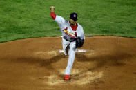 ARLINGTON, TX - OCTOBER 23: Edwin Jackson #22 of the St. Louis Cardinals pitches in the first inning during Game Four of the MLB World Series against the Texas Rangers at Rangers Ballpark in Arlington on October 23, 2011 in Arlington, Texas. (Photo by Rob Carr/Getty Images)