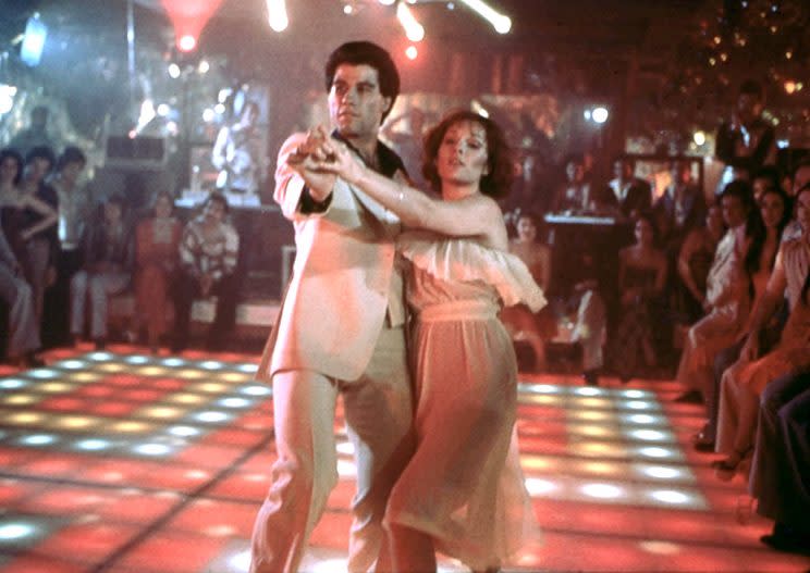 John Travolta and Karen Lynn Gorney in 'Saturday Night Fever' (Photo: Everett)