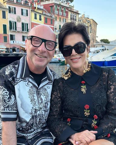 <p>Kris Jenner/Instagram</p> Kris was pictured with the D&G fashion designer