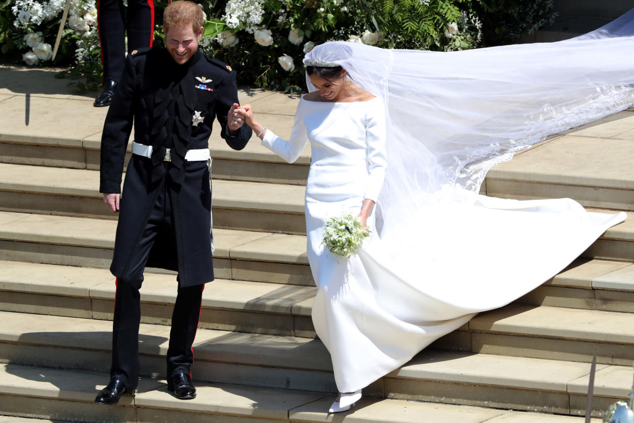 Traumhaft schön! In einem Kleid von Givenchy gab Meghan Markle Prinz Harry das Jawort. (Bild: