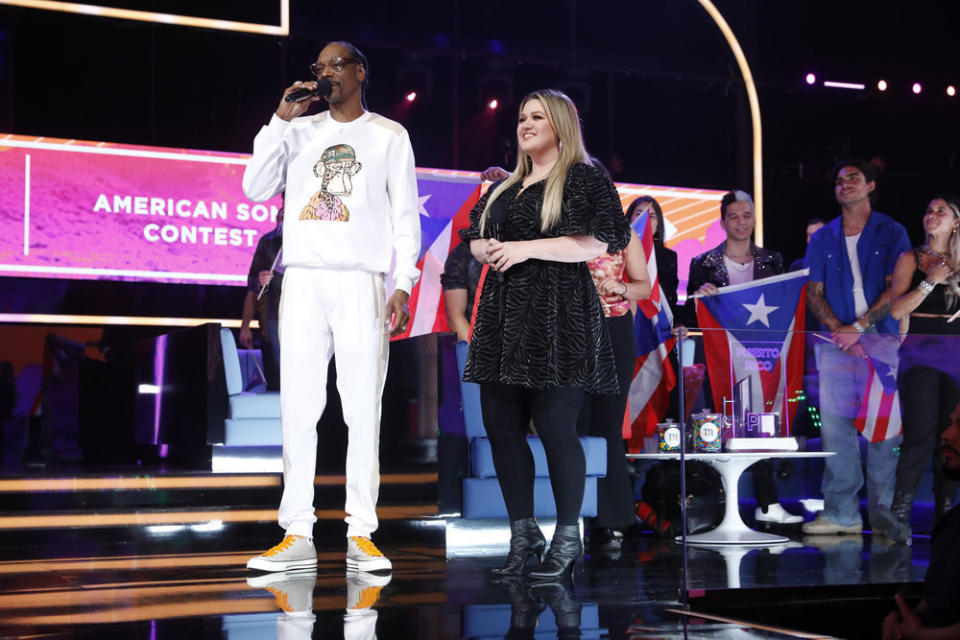 Kelly Clarkson and Snoop Dog at The American Song Contest Live Semi Finals Part 2. - Credit: Trae Patton/NBC