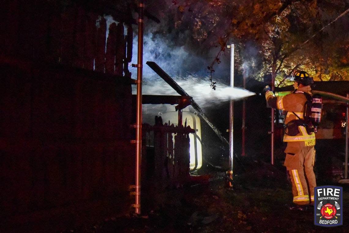 Personnel from seven different fire departments responded to a two-alarm fire in Bedford shortly after 4 a.m. on Tuesday. Ben Saladino/Bedford Fire Department