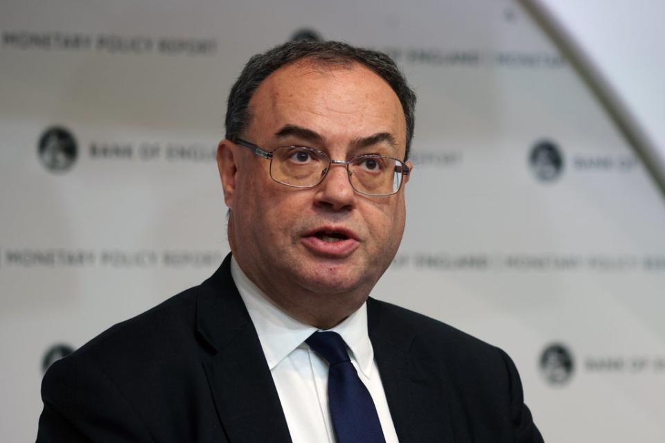 Andrew Bailey has defended the Bank of England’s policy actions but warned that food prices could surge further (Dan Kitwood/PA) (PA Wire)