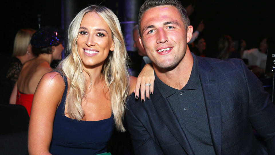 Phoebe and Sam Burgess, pictured here at the David Jones Autumn Winter 2018 Collections Launch.