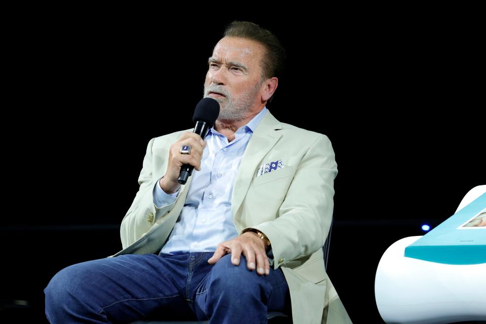 Arnold Schwarzenegger speaks onstage during An Evening with Arnold Schwarzenegger at Academy Museum of Motion Pictures on June 28, 2023 in Los Angeles, California.