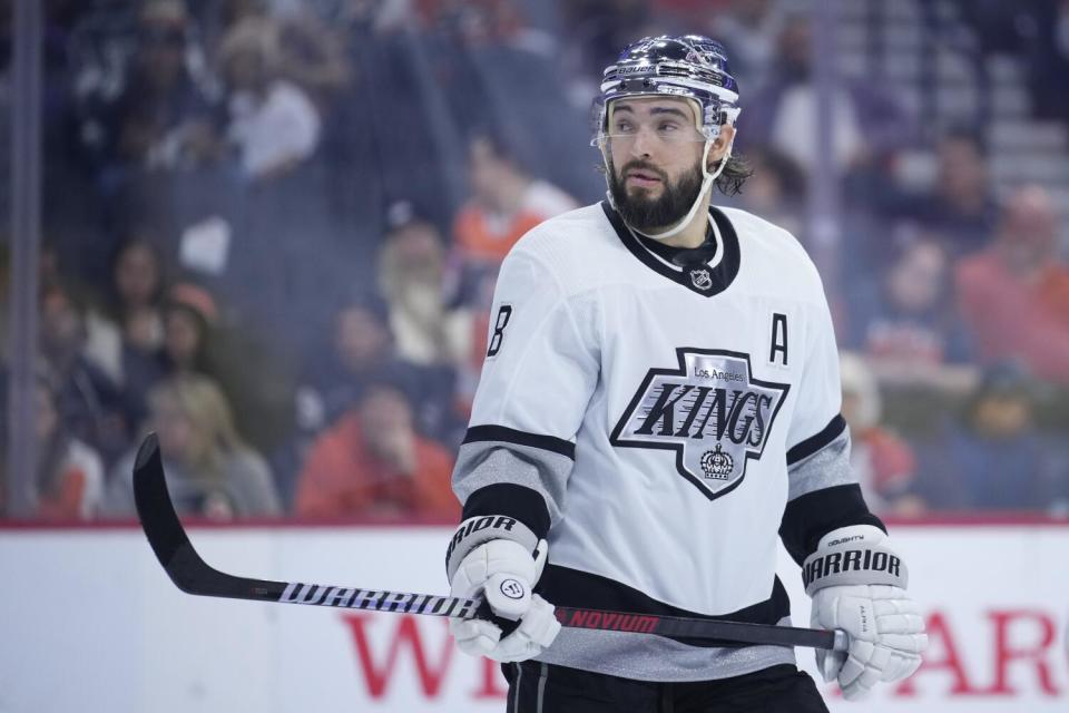 Kings defenseman Drew Doughty skates during a game.