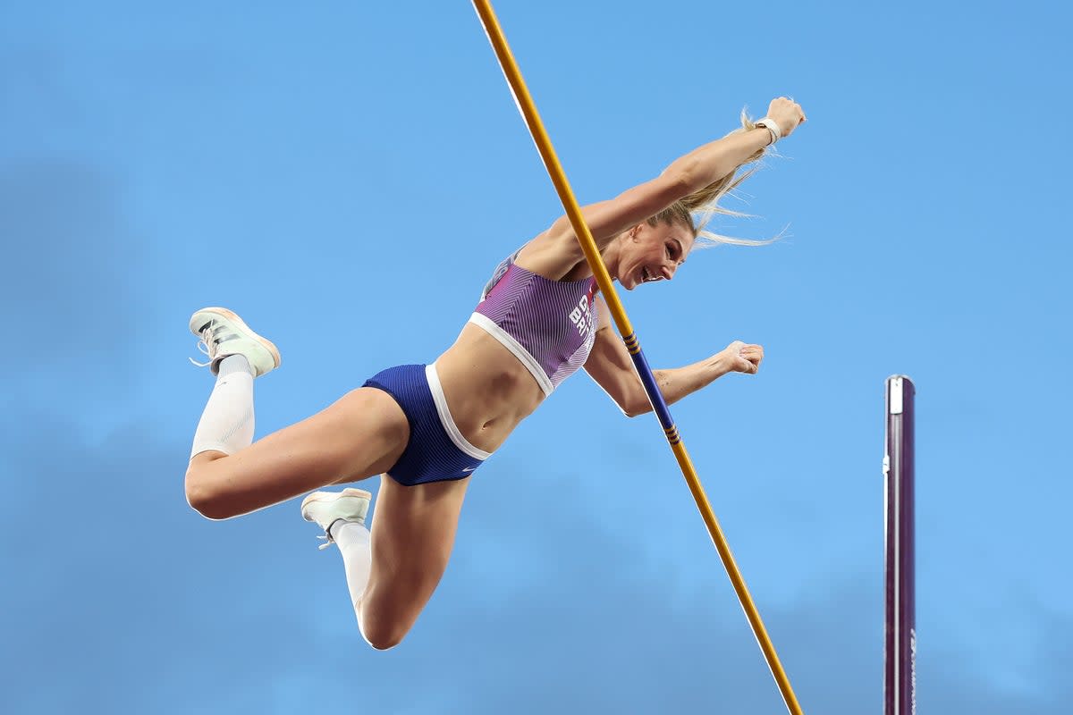 Celebration: Molly Caudery earned a bronze medal at the European Athletics Championship (Getty Images)