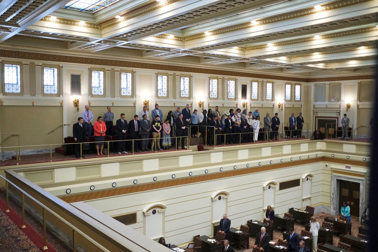 Leaders of several tribal nations and other supporters watched a special session of the Oklahoma Senate on July 24, when lawmakers voted to override Gov. Kevin Stitt's vetoes and renew certain compacts with tribes. The House will take the final vote on the deals Monday.