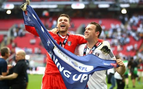 Marcus Bettinelli and Kevin McDonald celebrate victory - Credit: getty images