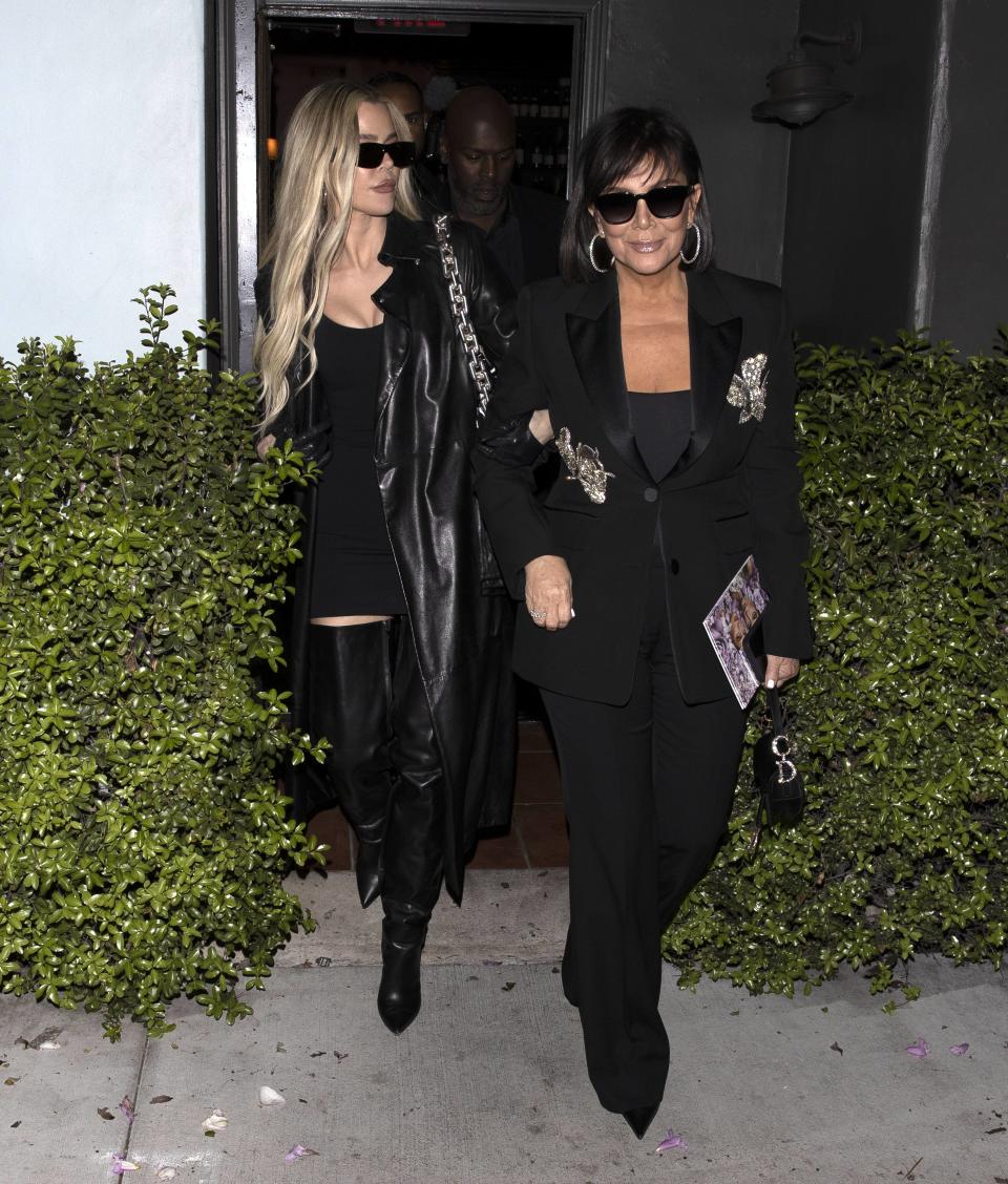 Khloe Kardashian, Kris Jenner and Korey Gamble leave dinner together at Osteria Mozza Italian Restaurant in Hollywood, CA. 05 Apr 2022. - Credit: MEGA