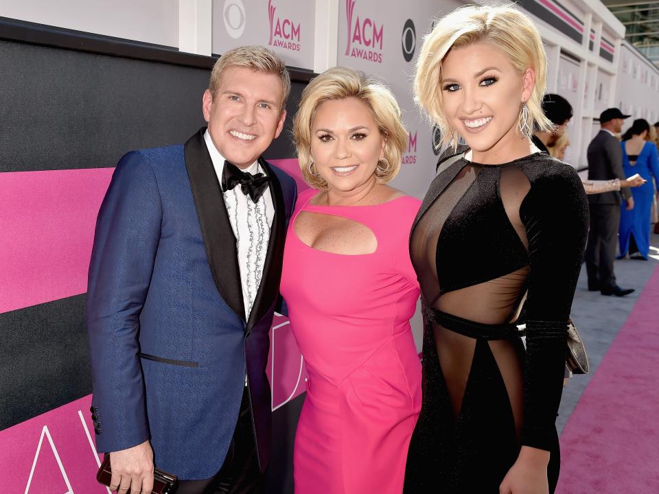 Savannah Chrisley with parents Todd Chrisley and Julie Chrisley in 2017.