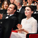 <h2>Rooney Mara And Joaquin Phoenix</h2> <p><strong>Rumors:</strong> Word spread that a romance had blossomed on the set of upcoming biblical drama <em>Mary Magdalene. </em>(She plays the titular character; he stars as Jesus.)</p> <p><strong>Here:</strong> Debuting their relationship at the Cannes Film Festival, where Rooney cheered on Joaquin as he accepted the Best Actor award for his role in <em>You Were Never Really Here</em></p> <h4>Getty Images</h4>