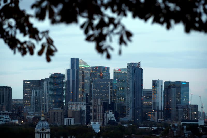 FILE PHOTO: Canary Wharf business district in London