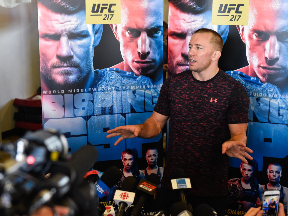 Georges St-Pierre is returning to mixed martial arts after a four-year retirement. (Getty)