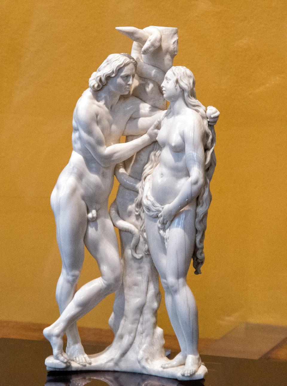 Georg Petel’s ivory sculpture of Adam and Eve, stolen from—and later returned to—the museum at the home of Peter Paul Rubens in Antwerp.