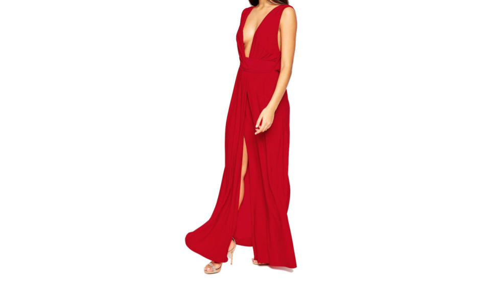 ASOS Tall Drape V Neck Belted Maxi Dress, $95, asos.com