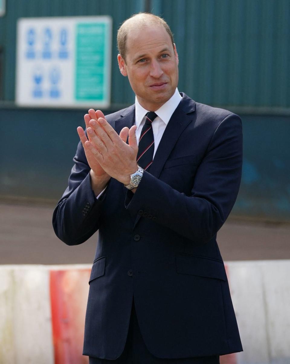 Prince William Honors Warship Construction Workers at the BAE Systems Shipyard in Glasgow