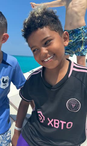 <p>Kim Kardashian/Instagram</p> Kim Kardashian's eldest son Siant West in Turks and Caicos