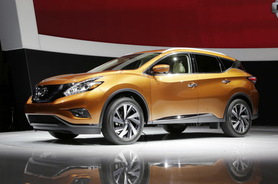 The 2015 Nissan Murano SUV is introduced at the New York International Auto Show, Wednesday, April 16, 2014, in New York. (AP Photo/Mark Lennihan)