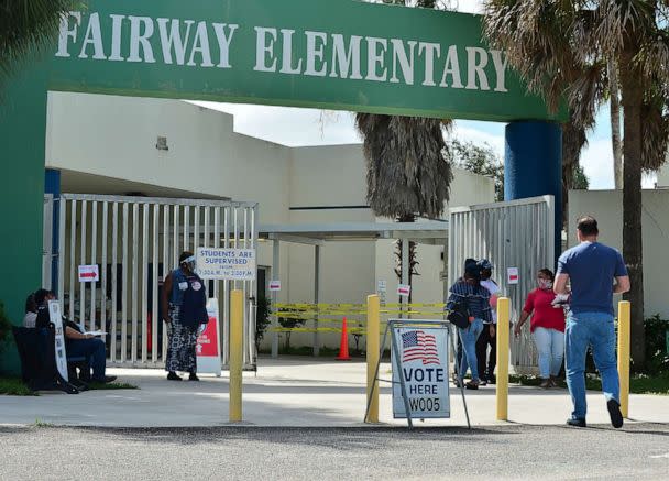 PHOTO: Voters head to the polls to cast their ballots on election day on November 3, 2020 in Broward County, Miramar, Florida. (Johnny Louis/Sipa USA via AP)