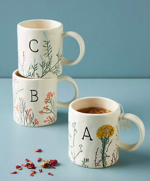 Dagny Monogram Mug. Image via Anthropologie. 