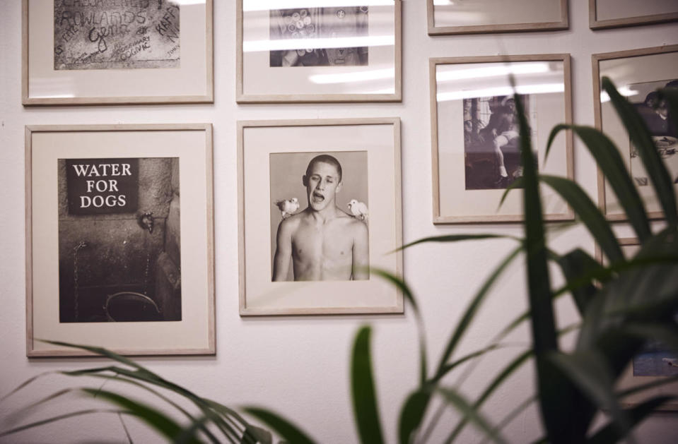 Vintage photographs line the walls of Francesca Ruffini’s studio.