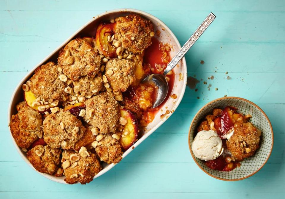 Thomasina Miers’s peach, hazelnut and khorasan recipe