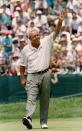 <p>Arnold Palmer acknowledges the crowd on the 18th green during the 1994 U.S. Open. </p>