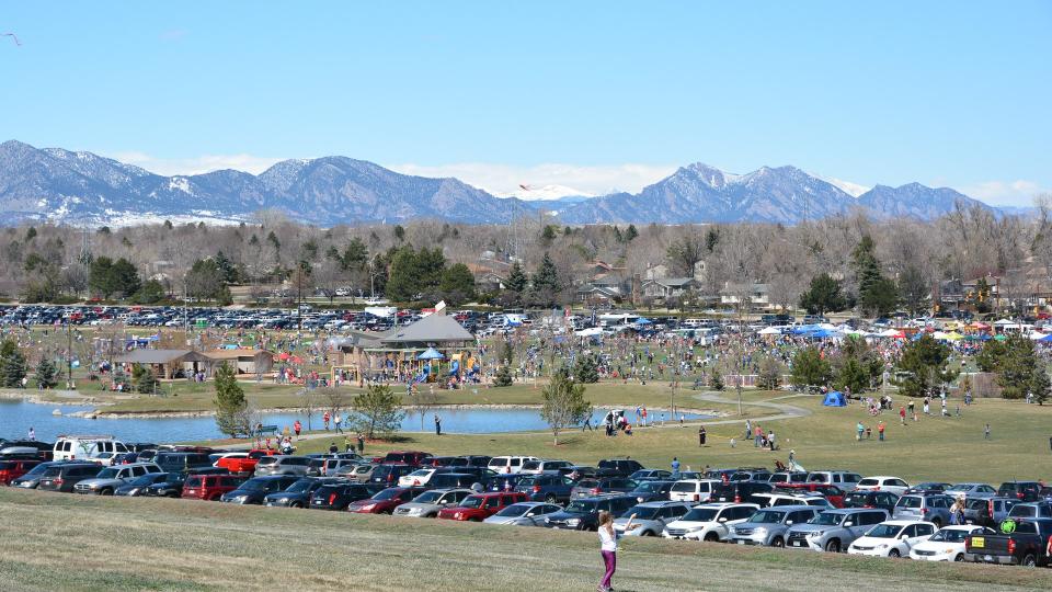 Arvada, CO, USA - April 3, 2016: Arvada Kite Festival.