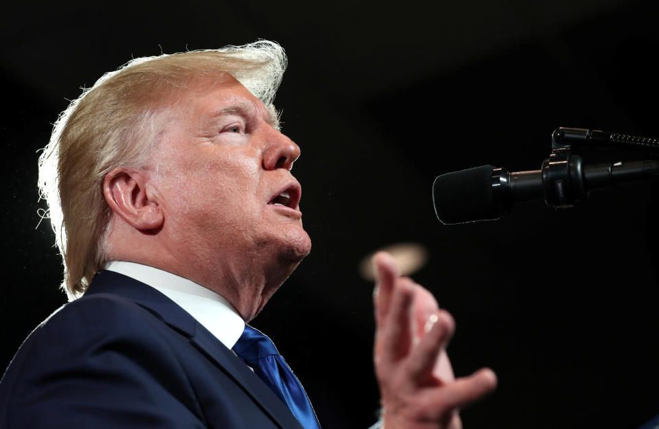 U.S. President Donald Trump speaks during a "Black Voices for Trump" campaign event in Atlanta, Georgia, U.S. November 8, 2019. REUTERS/Jonathan Ernst