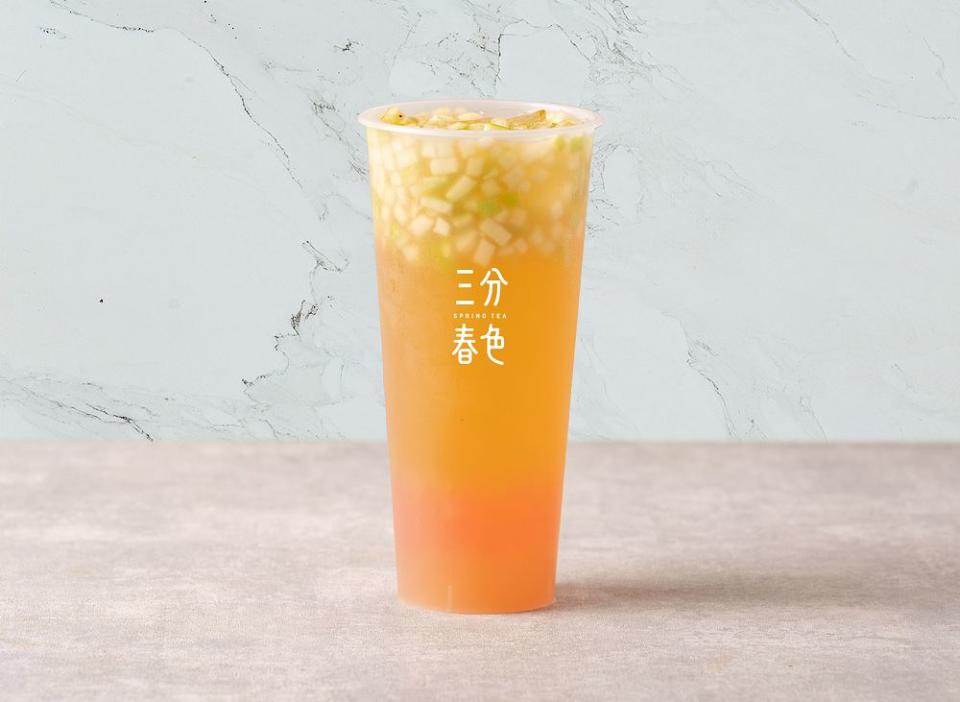 青蘋果粒綠茶 圖片來源：三分春色