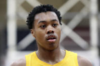 FILE - In this Jan. 19, 2020, file photo, Montverde Academy's Scottie Barnes is shown during a high school basketball game against IMG Academy at the Hoophall Classic in Springfield, Mass. Barnes was selected by the Toronto Raptors in the NBA draft Thursday, July 29, 2021. (AP Photo/Gregory Payan, File)