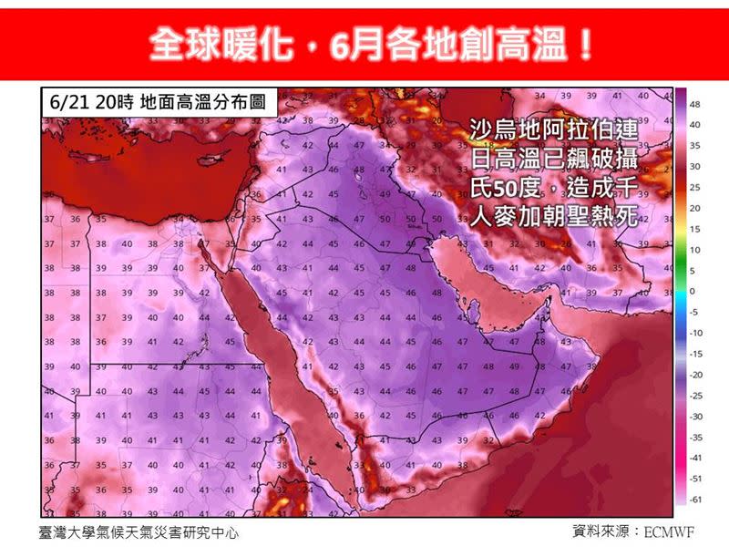 全球暖化，6月各地創高溫！（圖／翻攝自「林老師氣象站」臉書）