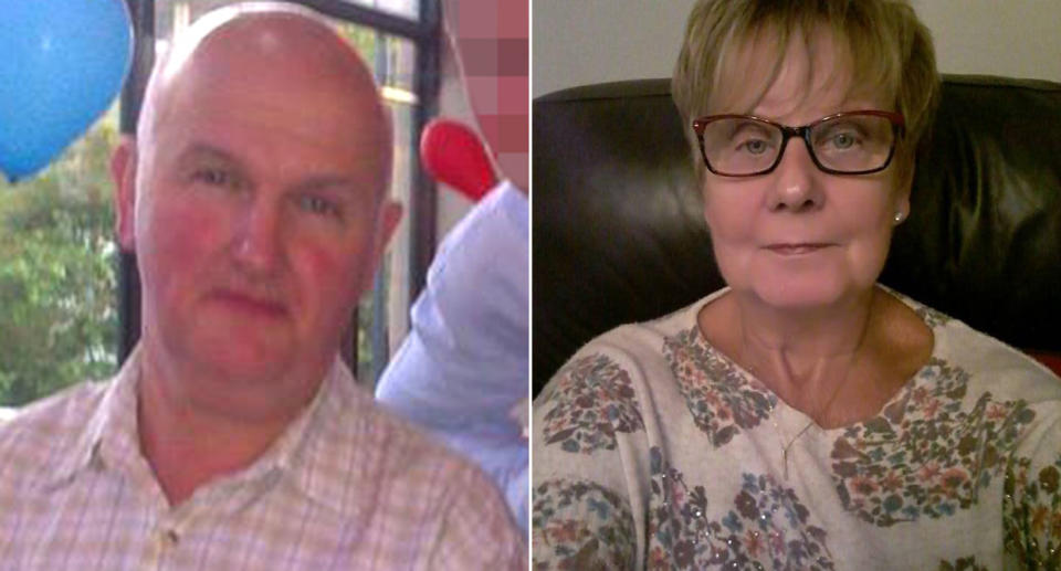 Anthony Williams appeared in court charged with killing wife Ruth at their home in South Wales where they had been self isolating for the past week (SWNS)