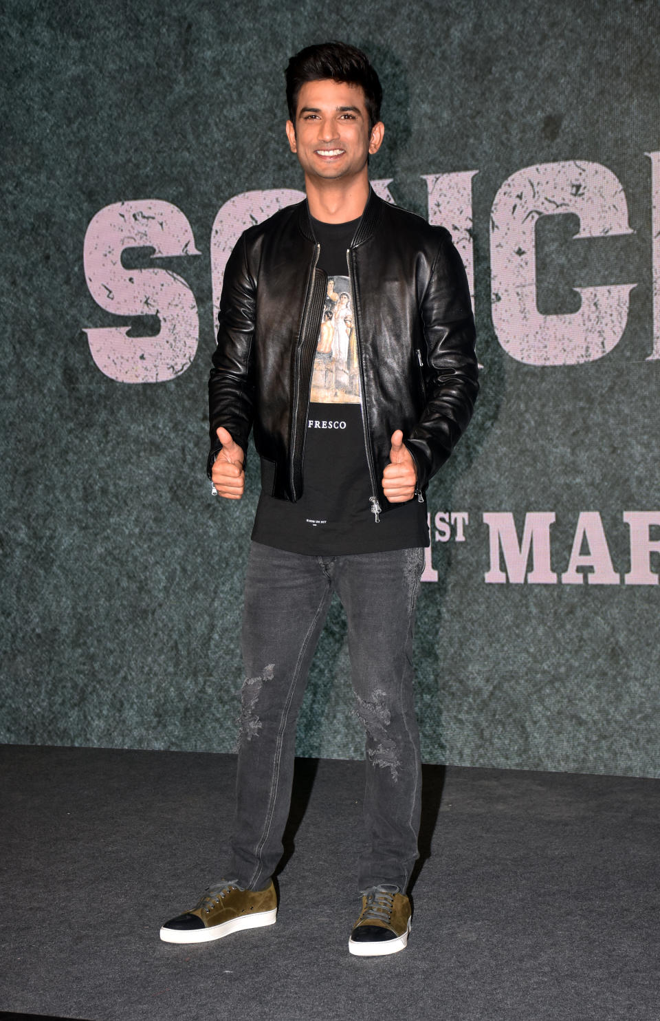 MUMBAI, INDIA - 2019/02/08: Actor Sushant Singh Rajput seen during  the trailer launch of the film 'Sonchiriya' at hotel JW Mariott, Juhu in Mumbai. (Photo by Azhar Khan/SOPA Images/LightRocket via Getty Images)